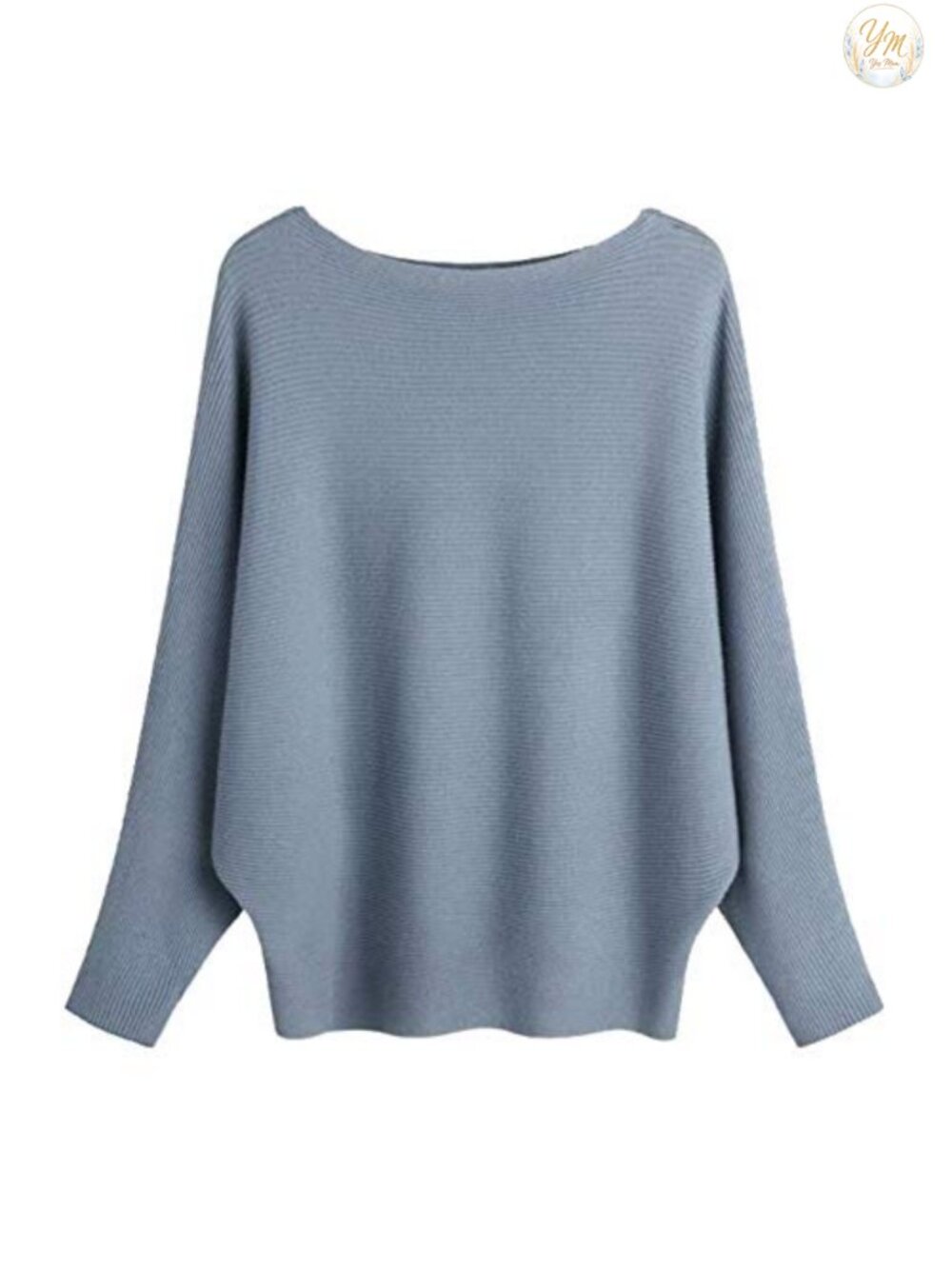 Oversized Batwing Sleeve Boat Neck Knit Sweater Pullover